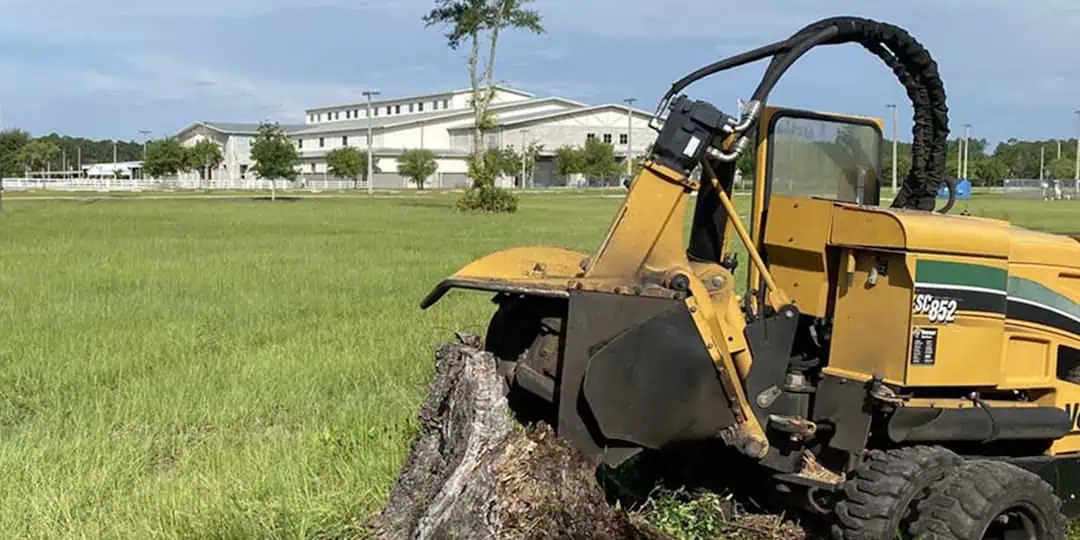 Photo showing stump grinding machinery